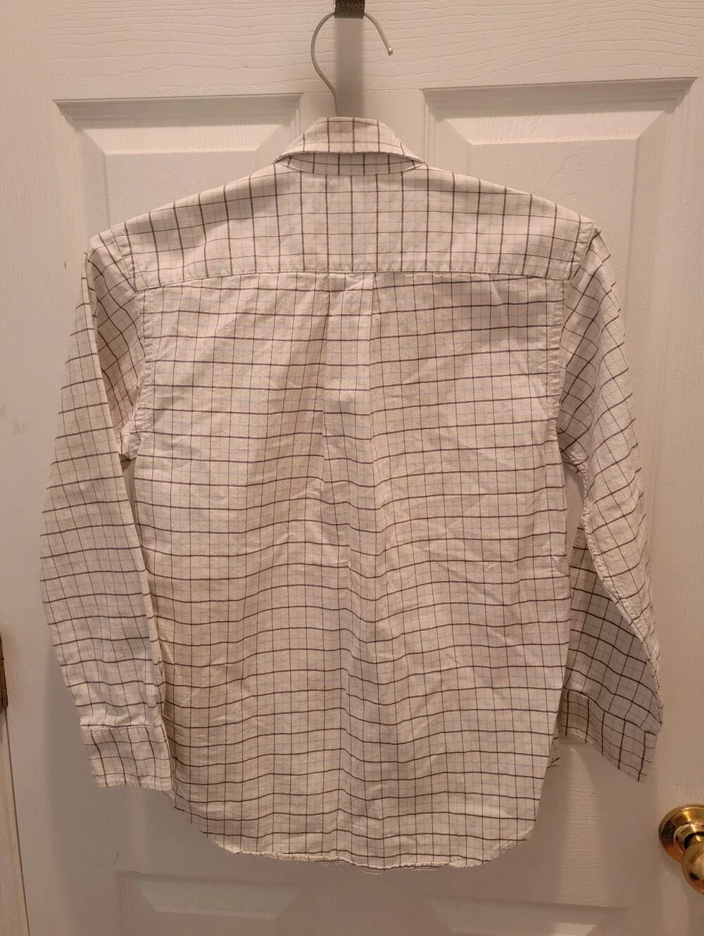 Ralph Lauren Boys Light Blue/Navy Plaid Button Up Long Sleeve Shirt - M (10-12)
